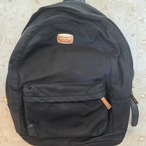 Michael Kors Black and Gold Nylon Backpack